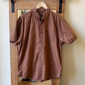 Prana Broderick Organic Cotton Short Sleeve Shirt Size XXL